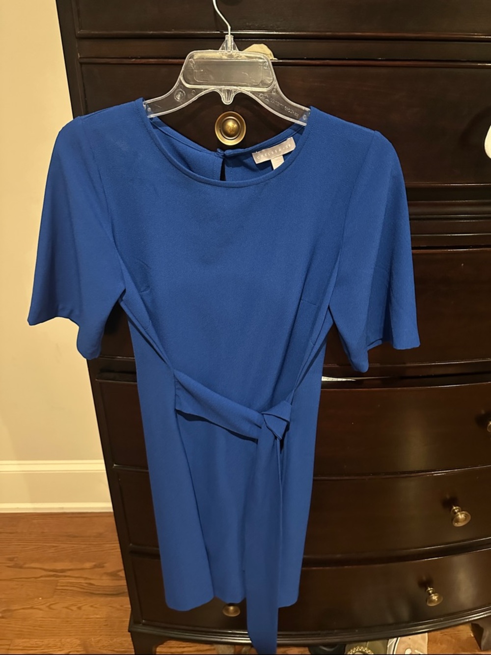 Chelsea28 Cobalt Blue Midi Dress with Tie Waist